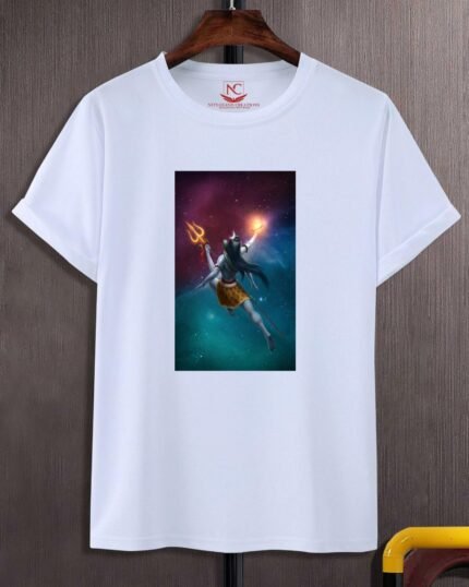 Bhole Nath Divine Graphic Printed White T-Shirt-1617