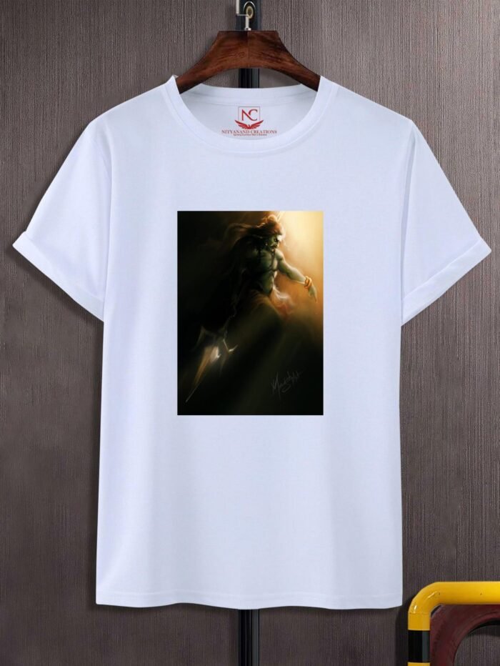 Mahadev Majesty Graphic Printed White Tee-1619