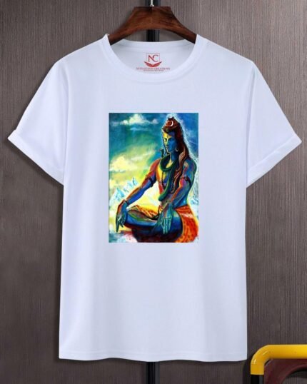 Shiva Divine Essence Graphic Printed White Tee-1621