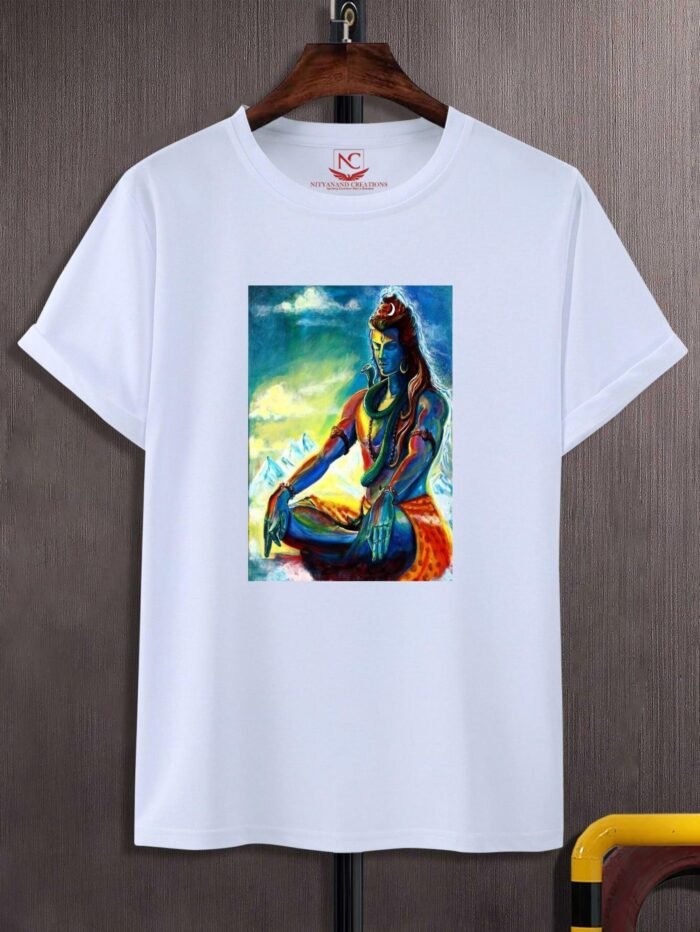 Shiva Divine Essence Graphic Printed White Tee-1621