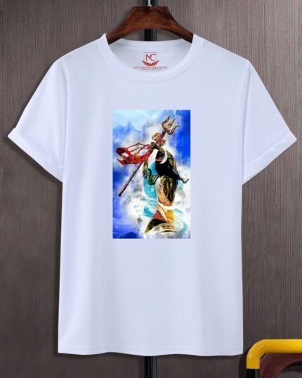 Bholenath Bliss Graphic Printed White Tee-1623