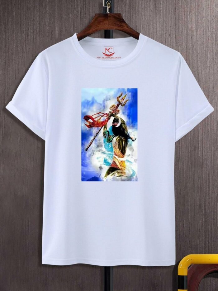 Bholenath Bliss Graphic Printed White Tee-1623