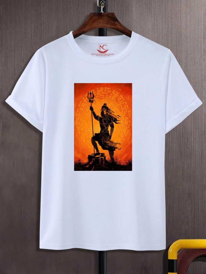 Bholenath Bliss Graphic Printed White Tee-1624