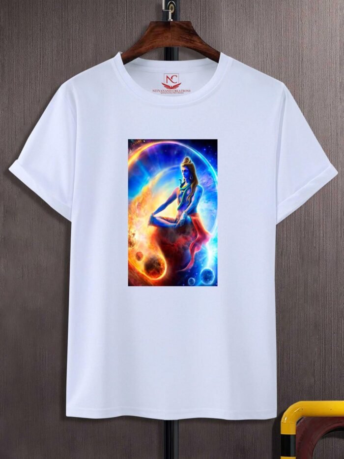 Shiva Divine Essence Graphic Printed White Tee-1627