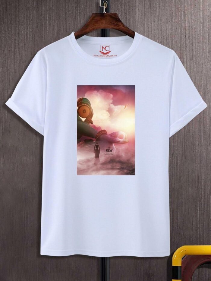 Mahadev Ji Sacred Graphic Print White Tee-1629