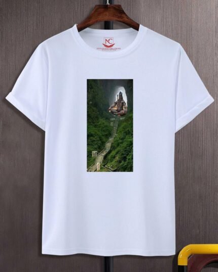 Mahadev Ji Sacred Graphic Print White Tee-1631