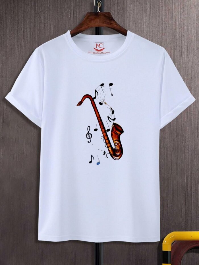 Wall Decorations Singer Graphic Printed  White T Shirt