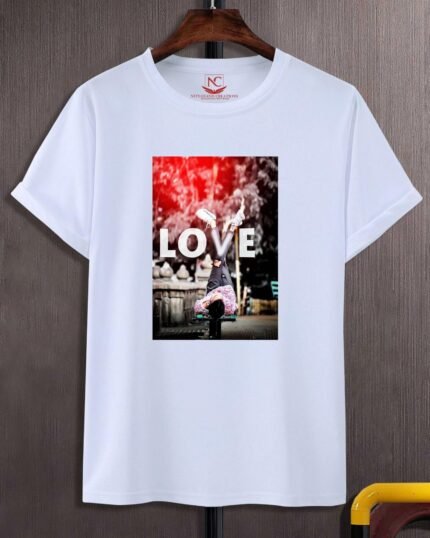 Love Graphic Printed White T-Shirt: Spread Joy with Every Wear