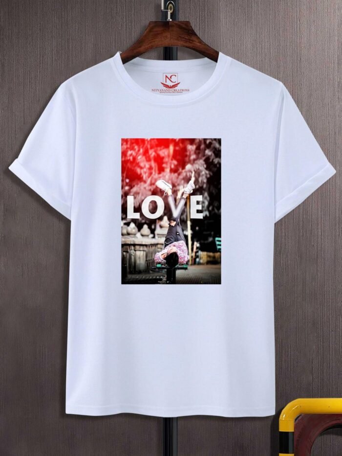 Love Graphic Printed White T-Shirt: Spread Joy with Every Wear