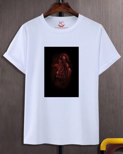 Mahakal Divine Power Graphic Printed White Tee-1680