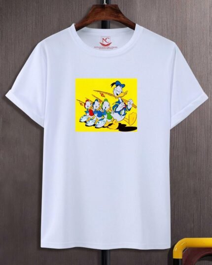Donald Duck Graphic Printed White T-Shirt-169