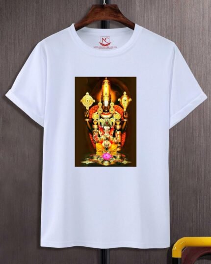 Sri Kalyana Venkateswara Graphic Print White Tee-1692