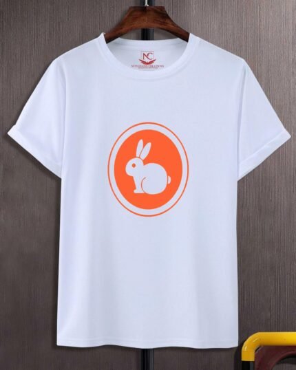 Playful Rabbit White Graphic Tee-1713