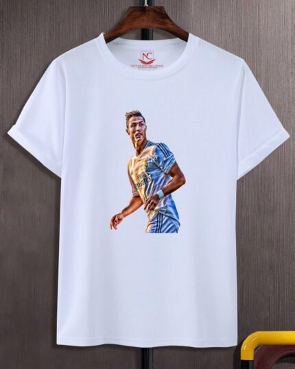 Messi Graphic Printed White T-Shirt-1737