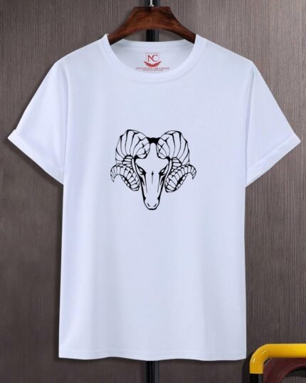 Legendary Goat Graphic Print White T-Shirt-1772