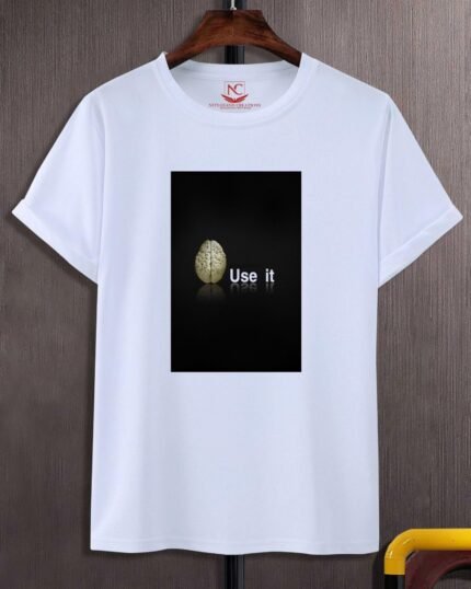 Use It Graphic Printed White T-Shirt-179