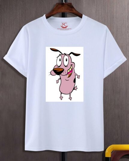 Courage the Cowardly Dog Graphic Printed White T-Shirt-1799