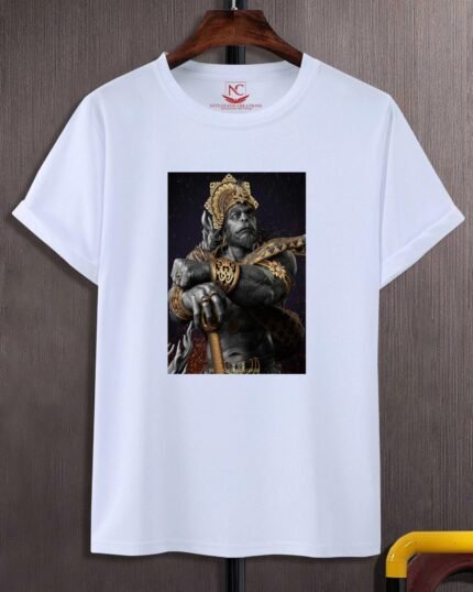Hanuman Ji Graphic Printed White T-Shirt-180