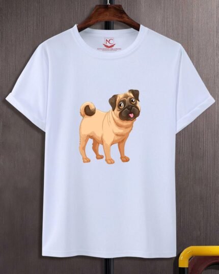 Pug Perfection Graphic Printed White T-Shirt-1825