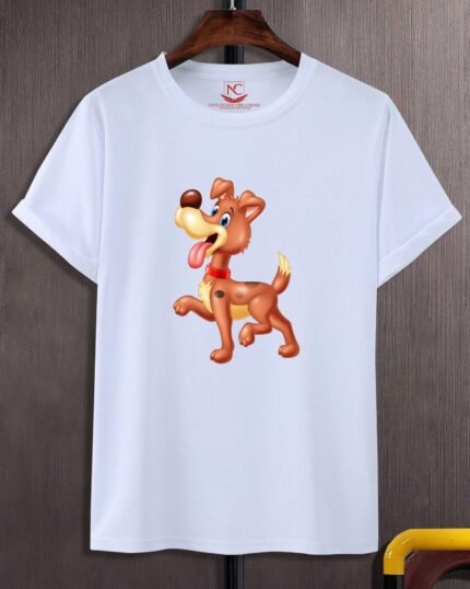 Puppy Love Graphic Printed White T-Shirt-1827