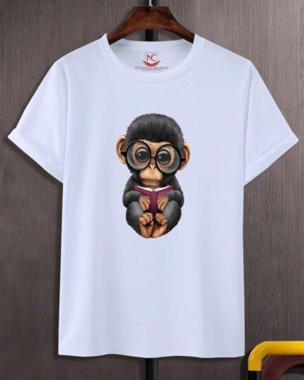 Playful Primate Monkey Graphic Printed Tee-1835