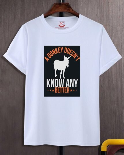 Donkey Wisdom A Graphic Printed White Tee-1849