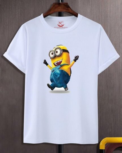 Minions Graphic Printed White T-Shirt-186
