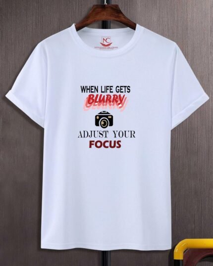 Blurry Graphic Printed White Tee-1901