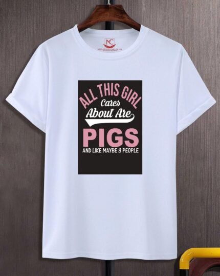 Playful Pigs Fun Graphic Tee-1912