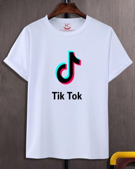 TikTok Vibes Graphic Printed White Tee-1956