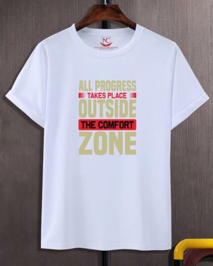Outside Zone Graphic Printed White Tee-1963
