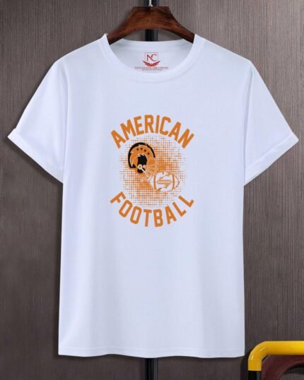 Touchdown Spirit American Football Graphic Printed White Tee-1968