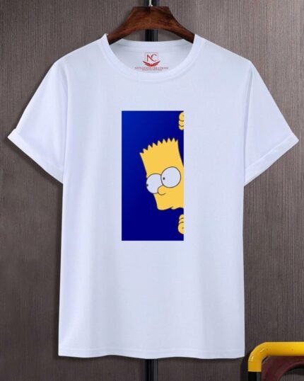 Bart Simpson Graphic Printed White T-Shirt-198