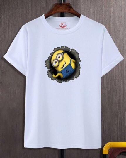 Minions Graphic Printed White T-Shirt-213