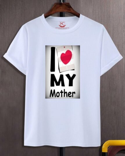 Love You Mother Graphic Printed White T-Shirt-223