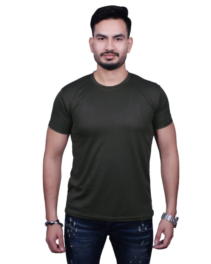 Classic Comfort: Round Neck Half Sleeve Seaweed Rice Knit T-Shirt - Image 9