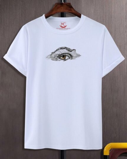 Eyes Graphic Printed White T-Shirt-244