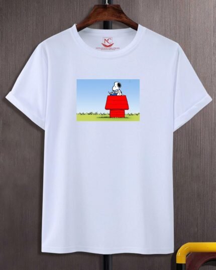 Snoopy Graphic Printed White T-Shirt-245