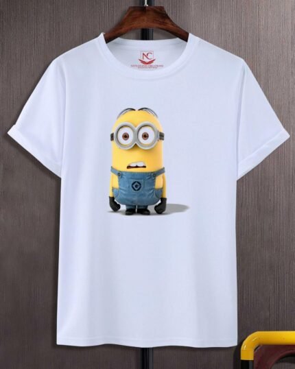 Minions Graphic Printed White T-Shirt-246