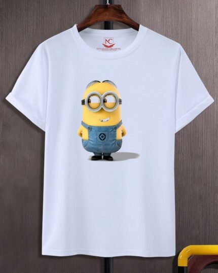 Minions Graphic Printed White T-Shirt-247