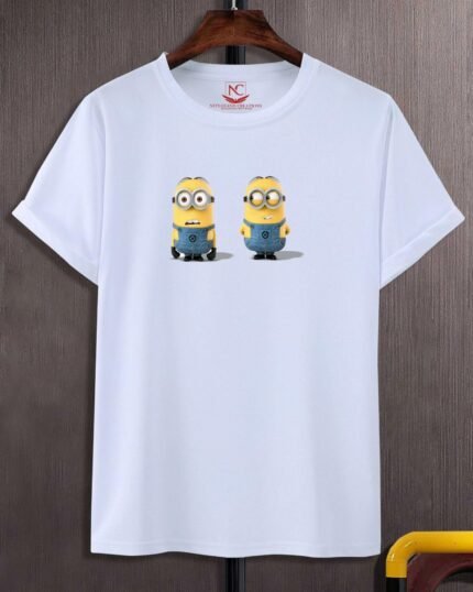 Minions Graphic Printed White T-Shirt-248