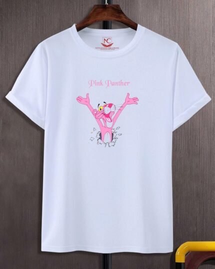 Pink Panther Iconic Graphic Printed White Tee-254