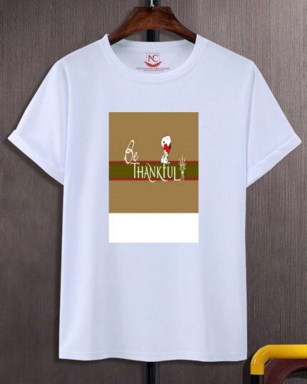Thankful Heart Graphic Printed White Tee-260