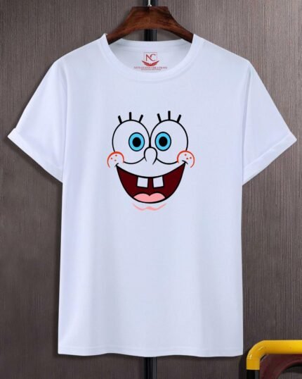 SpongeBob SquarePants Iconic Graphic Printed White Tee-268