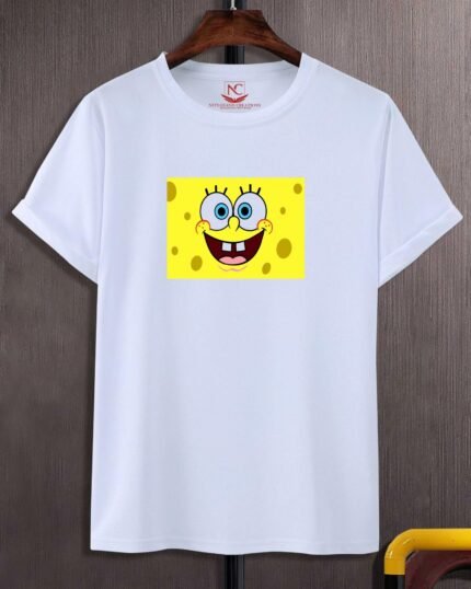 SpongeBob SquarePants Iconic Graphic Printed White Tee-269