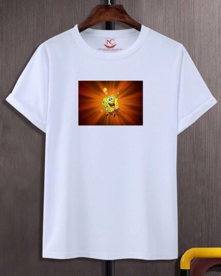 SpongeBob Graphic Printed White T-Shirt-275