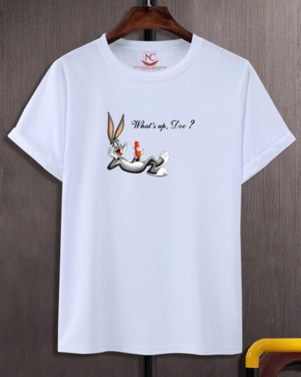Bugs Bunny Graphic Printed White T-Shirt-276