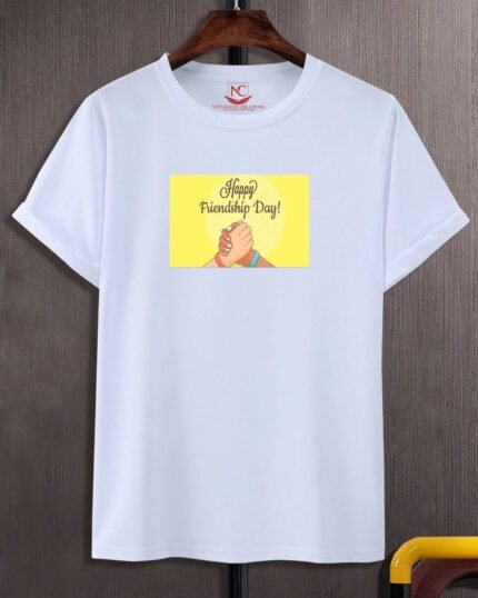 Happy Friendship Day Graphic Printed White Tee-281