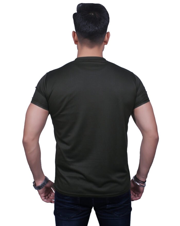 Classic Comfort: Round Neck Half Sleeve Seaweed Rice Knit T-Shirt - Image 3