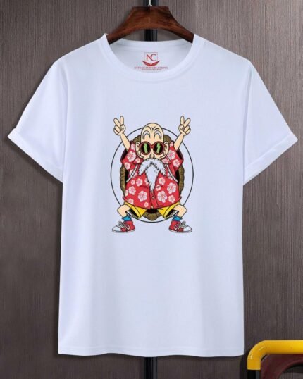 Master Roshi Kame Sennin White Graphic T-Shirt-300